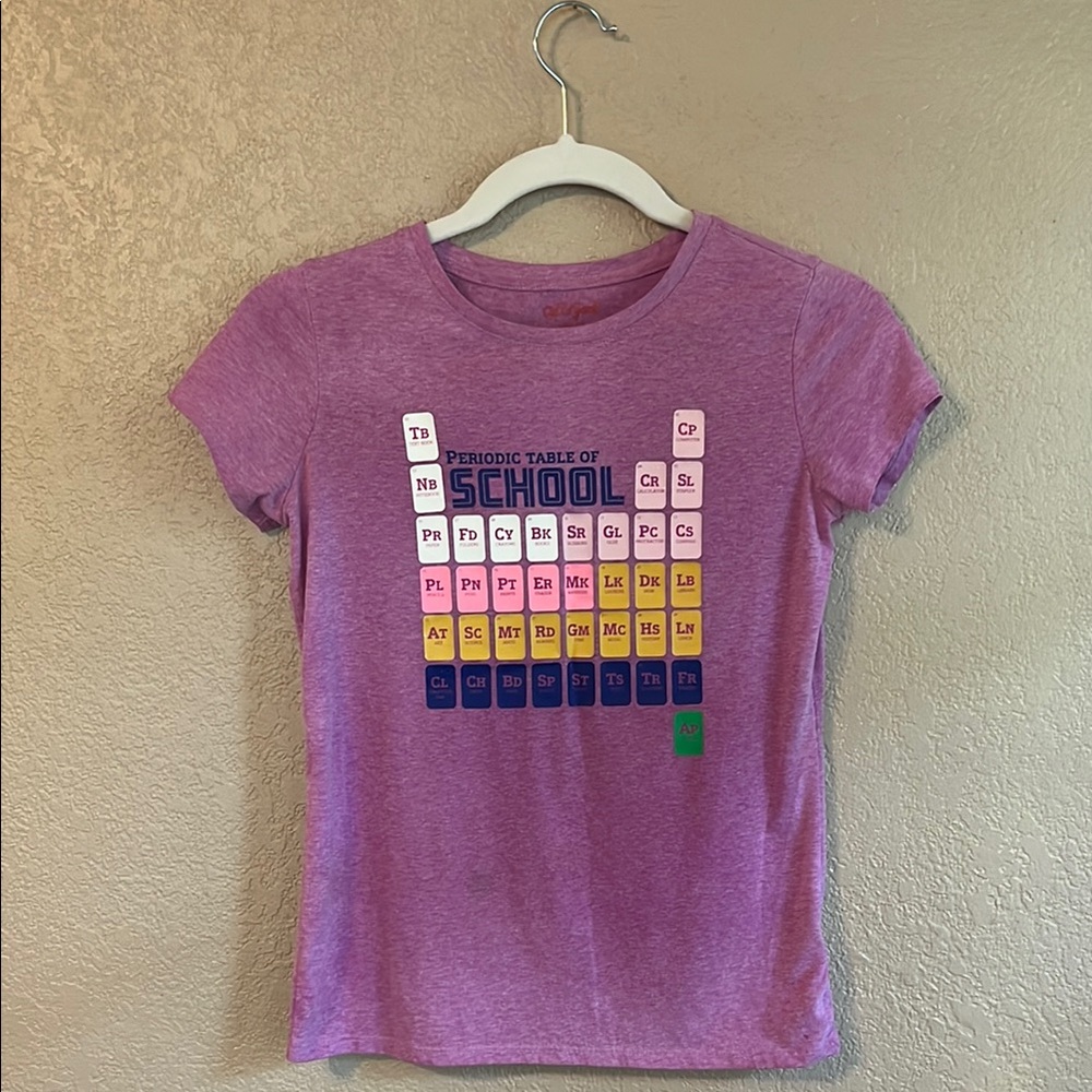 Cat & Jack Purple Short Sleeve Tee with Periodic Table Design